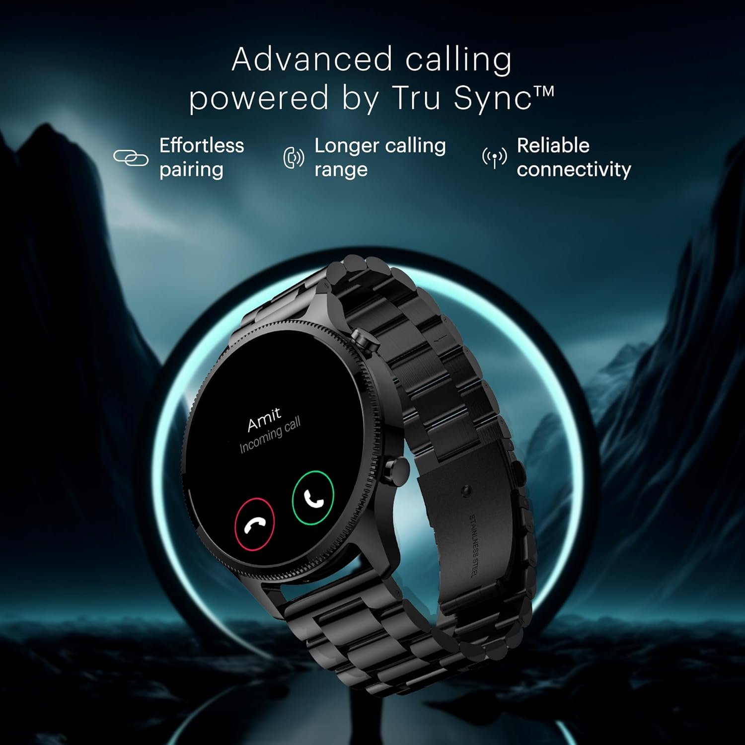 Noise Halo Plus 1.46" Super AMOLED Display Elite Smart Watch, Bluetooth Calling, Stainless Steel Build, Always on Display, Upto 7 Days Battery (Elite Black) - View 3