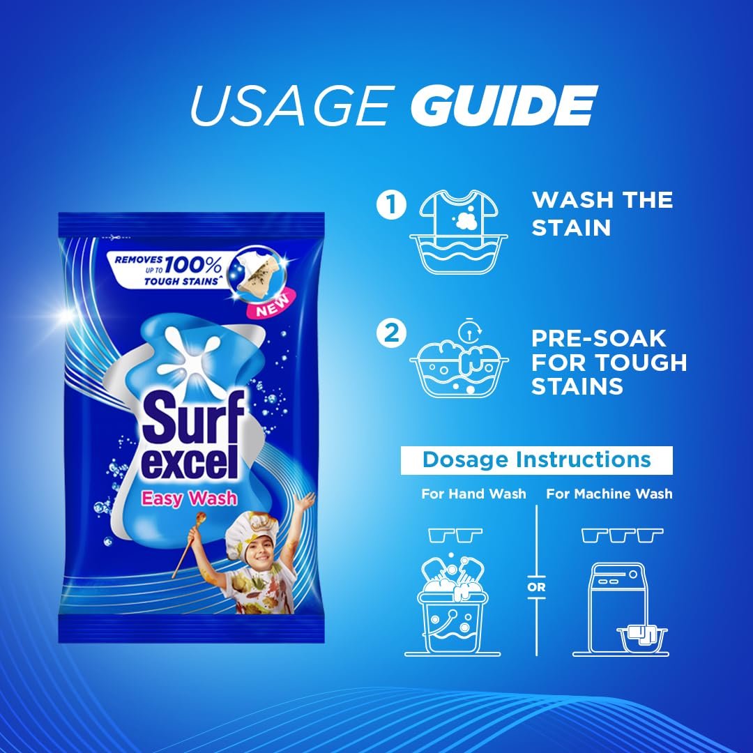 7 kg Surf Excel Easy Wash Detergent Powder | Superfine Washing Powder | Dissolves Easily &amp; Removes Tough Stains | Suitable for all Washing Machines - View 2