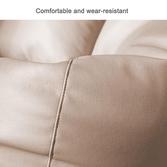 INSTER Combo of Bean Bag Cover with Footrest and Cushion Only (Without Filling) Faux Leather Bean Bag Chair Couch Cover Seat Lazy Sofa (4XL, Cream) - View 3